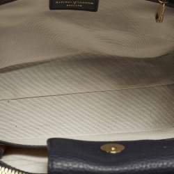 مملوكة مسبقًا Aspinal Of London Midi Madison Navy Blue Leather Tote