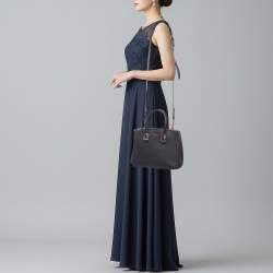 مملوكة مسبقًا Aspinal Of London Midi Madison Navy Blue Leather Tote