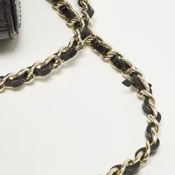 Pre Owned Aspinal of London Mayfair Small Black Croc Embossed Patent Leather Top Handle Bag