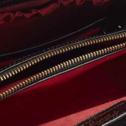 Pre Owned Aspinal Of London Florence Snap Small Black Croc Embossed Leather Tote