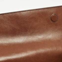 Pre Owned حقيبة كتف اسبينال أف لندن هامبتون جلد نقشة التمساح وبني