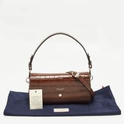 Pre Owned حقيبة كتف اسبينال أف لندن هامبتون جلد نقشة التمساح وبني