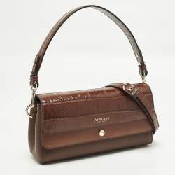 Pre Owned حقيبة كتف اسبينال أف لندن هامبتون جلد نقشة التمساح وبني