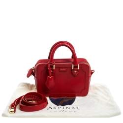 Aspinal of London Red Lizard Embossed Leather Mini Sofia Shoulder Bag