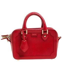 Aspinal of London Red Lizard Embossed Leather Mini Sofia Shoulder Bag