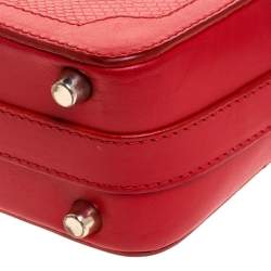 Aspinal of London Red Lizard Embossed Leather Mini Sofia Shoulder Bag
