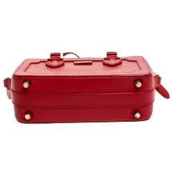 Aspinal of London Red Lizard Embossed Leather Mini Sofia Shoulder Bag