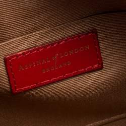 Aspinal of London Red Lizard Embossed Leather Mini Sofia Shoulder Bag