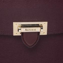Pre Owned Aspinal Of London Burgundy Leather Letterbox Saddle Top Handle Bag
