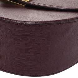 Pre Owned Aspinal Of London Burgundy Leather Letterbox Saddle Top Handle Bag