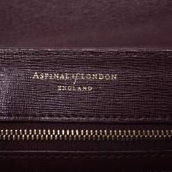 Pre Owned Aspinal Of London Burgundy Leather Letterbox Saddle Top Handle Bag