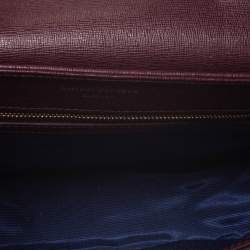 Pre Owned Aspinal Of London Burgundy Leather Letterbox Saddle Top Handle Bag