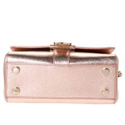 Aspinal Of London Metallic Peach Leather Small Lottie Shoulder Bag
