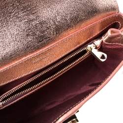 Aspinal Of London Metallic Peach Leather Small Lottie Shoulder Bag