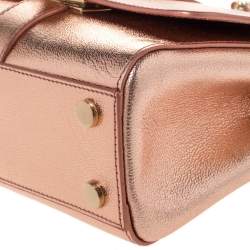 Aspinal Of London Metallic Peach Leather Small Lottie Shoulder Bag