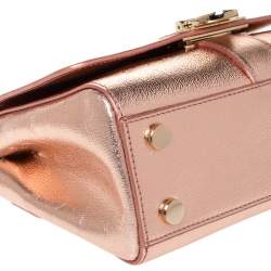 Aspinal Of London Metallic Peach Leather Small Lottie Shoulder Bag