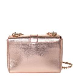 Aspinal Of London Metallic Peach Leather Small Lottie Shoulder Bag