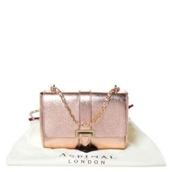 Aspinal Of London Metallic Peach Leather Small Lottie Shoulder Bag