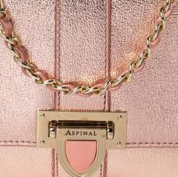 Aspinal Of London Metallic Peach Leather Small Lottie Shoulder Bag