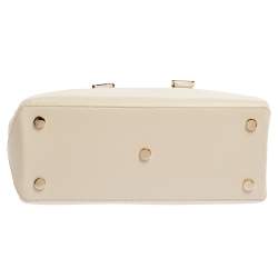 Pre Owned Aspinal Of London Off White Leather Midi Madison Tote