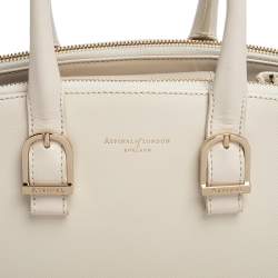 Pre Owned Aspinal Of London Off White Leather Midi Madison Tote