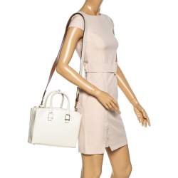 Pre Owned Aspinal Of London Off White Leather Midi Madison Tote