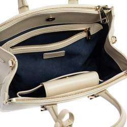 Pre Owned Aspinal Of London Off White Leather Midi Madison Tote