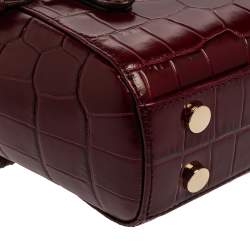 Aspinal Of London Red Croc Embossed Leather Marylebone Tote