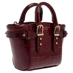 Aspinal Of London Red Croc Embossed Leather Marylebone Tote