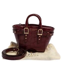 Aspinal Of London Red Croc Embossed Leather Marylebone Tote
