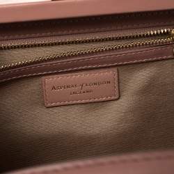 Aspinal of London Pink Watersnake and Leather Mini Trunk Top Handle Bag