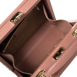 Aspinal of London Pink Watersnake and Leather Mini Trunk Top Handle Bag