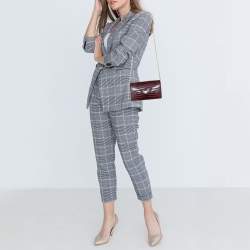 Aspinal of London Burgundy Croc Embossed Leather Ava Shoulder Bag