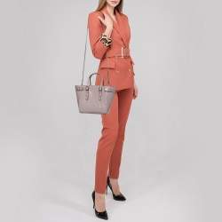 Aspinal of London Lilac Croc Embossed Leather Marylebone Tote