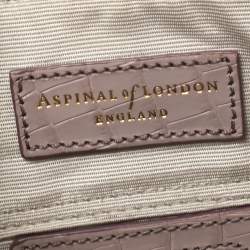 Aspinal of London Lilac Croc Embossed Leather Marylebone Tote