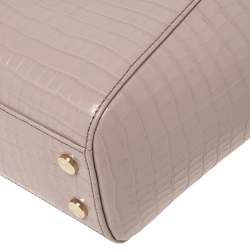 Aspinal of London Lilac Croc Embossed Leather Marylebone Tote