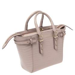 Aspinal of London Lilac Croc Embossed Leather Marylebone Tote