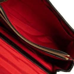Aspinal Of London Black Croc Embossed Leather Mayfair Top Handle Bag