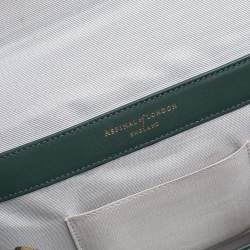 Aspinal Of London Green Croc Embossed and Leather Mayfair Top Handle Bag