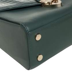 Aspinal Of London Green Croc Embossed and Leather Mayfair Top Handle Bag