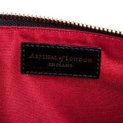 Aspinal Of London Black Croc Embossed Leather Soho Clutch