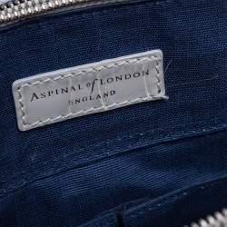 Aspinal Of London Grey Croc Embossed Leather Brook Street Tote