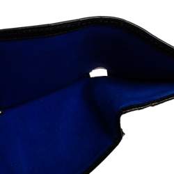 Aspinal Of London Black Croc Embossed Leather Trifold Wallet