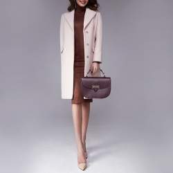 Aspinal Of London Burgundy Leather Letterbox Saddle Top Handle Bag