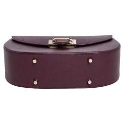 Aspinal Of London Burgundy Leather Letterbox Saddle Top Handle Bag