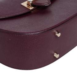 Aspinal Of London Burgundy Leather Letterbox Saddle Top Handle Bag