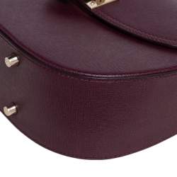 Aspinal Of London Burgundy Leather Letterbox Saddle Top Handle Bag