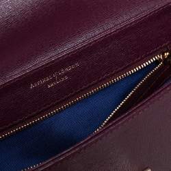 Aspinal Of London Burgundy Leather Letterbox Saddle Top Handle Bag