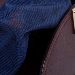 Aspinal Of London Burgundy Leather Letterbox Saddle Top Handle Bag