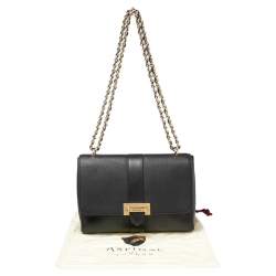 Aspinal Of London Black Leather Lottie Shoulder Bag